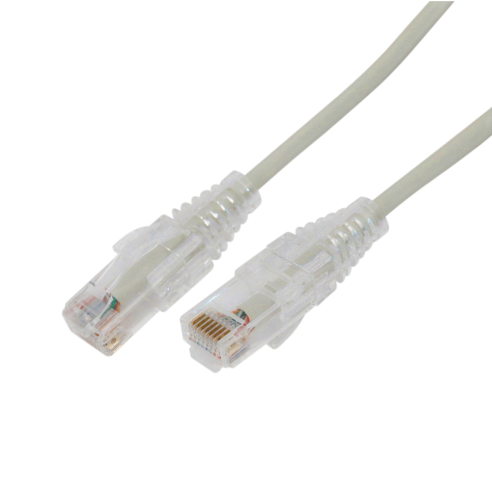 Cable de Parcheo Slim UTP Cat6A - 0.5 Metros (1.64 Pies) Gris, Di?metro Reducido (28 AWG)