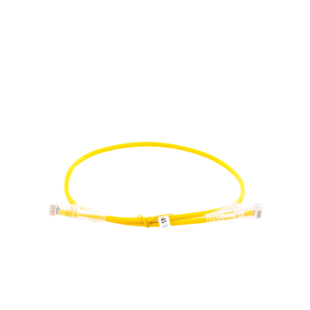 Cable de Parcheo Slim UTP Cat6A - 0.5 Metros (1.64 Pies) Amarillo, Di?metro Reducido (28 AWG) - Image 2
