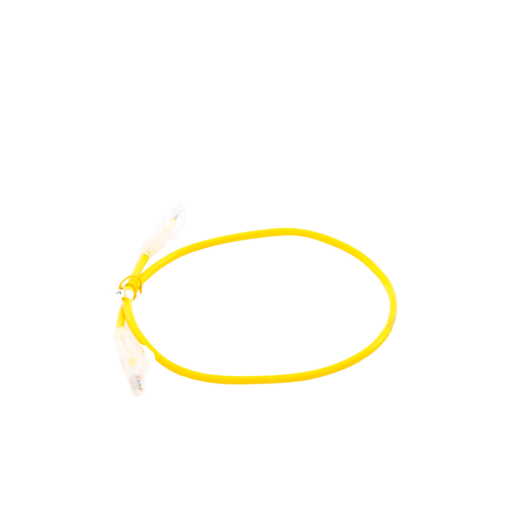 Cable de Parcheo Slim UTP Cat6A - 0.5 Metros (1.64 Pies) Amarillo, Di?metro Reducido (28 AWG) - Image 3