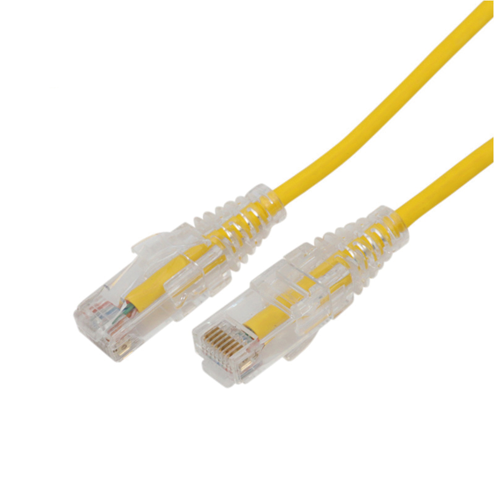 Cable de Parcheo Slim UTP Cat6A - 5 Metros (16.40 Pies) Amarillo, Di?metro Reducido (28 AWG)