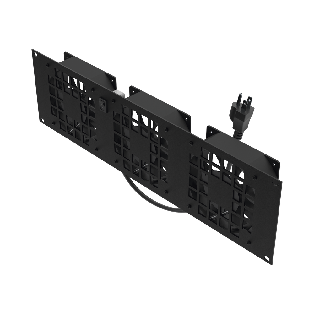 Kit de 3 Ventilador 110 Vca (12 x 12 cm) con Clavija 5-15P. Para instalación en Postes Rack - Image 2