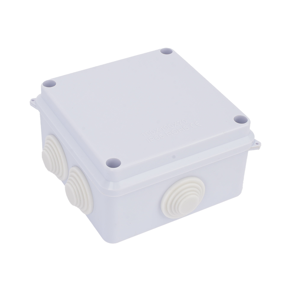Caja de Conexiones Impermeable IP65, 7 Entradas, Dimensiones 100 x 100 x 70 mm, para Instalaciones Industriales, Comerciales y Residenciales, Incluye Tornillería para su Instalación - Image 2