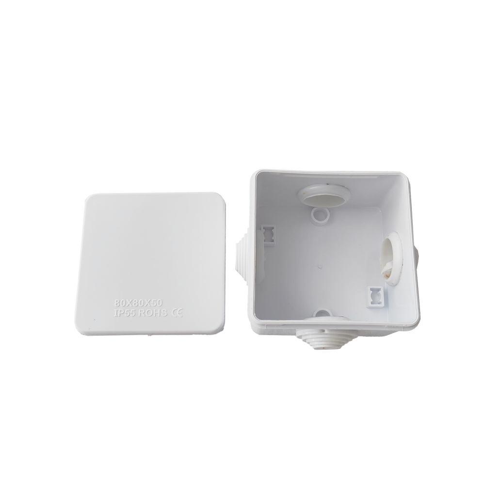 Caja de Conexiones Impermeable IP55 con 4 Entradas, 80 x 80 x 50 mm, para Instalaciones Industriales, Comerciales y Residenciales, Incluye Tornillería para su Instalación - Image 3