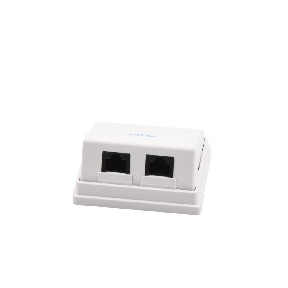 Caja de Pared Angulada Incluye 2 Jacks UTP Cat5e Keystone - Image 2