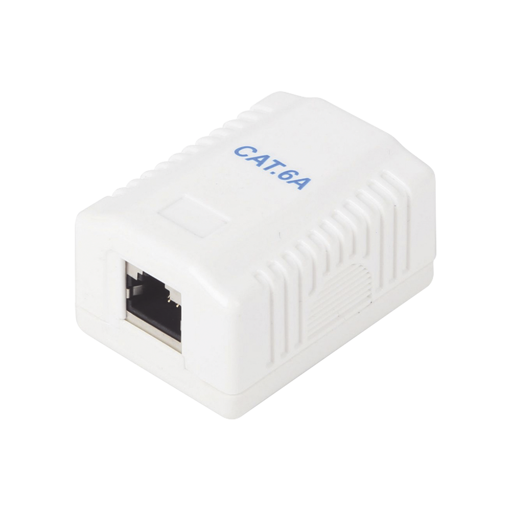 Caja de Pared con 1 Puerto, Incluye 1 Jack STP Cat6A