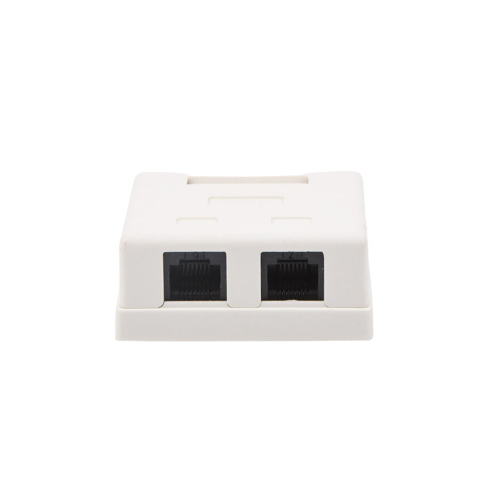 Caja de Pared con 2 Puertos, Incluye 2 Jacks UTP Cat5e Keystone
