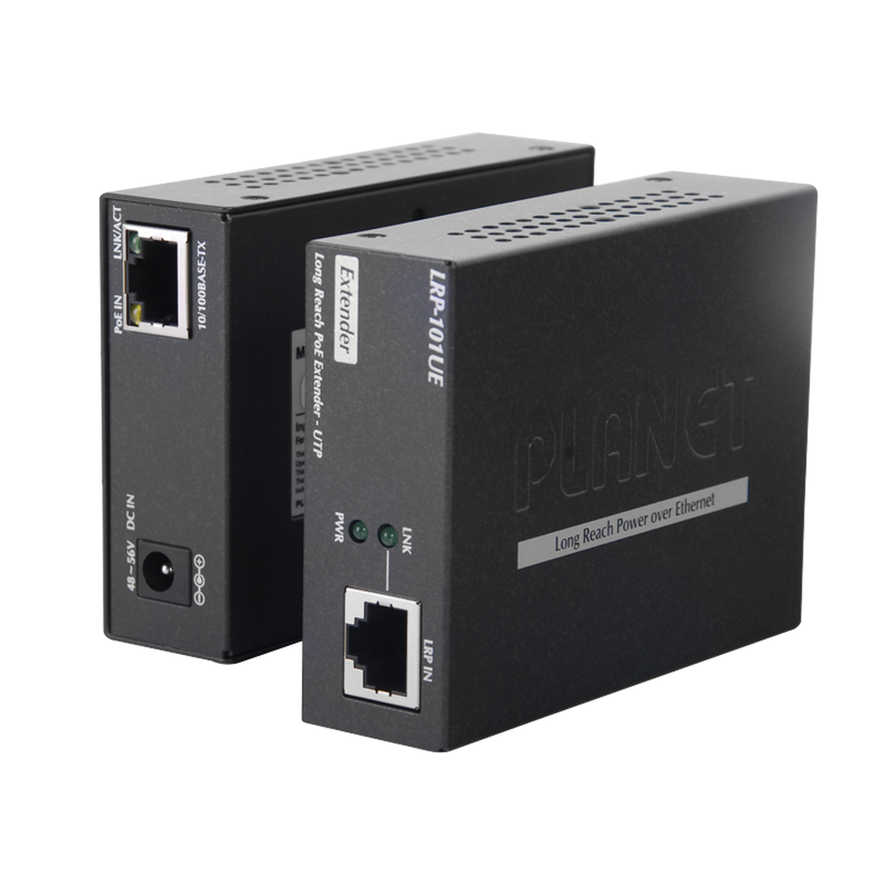 Kit Transmisor y Receptor PoE de Largo Alcance Sobre UTP a 2 Hilos, Hasta 500 m