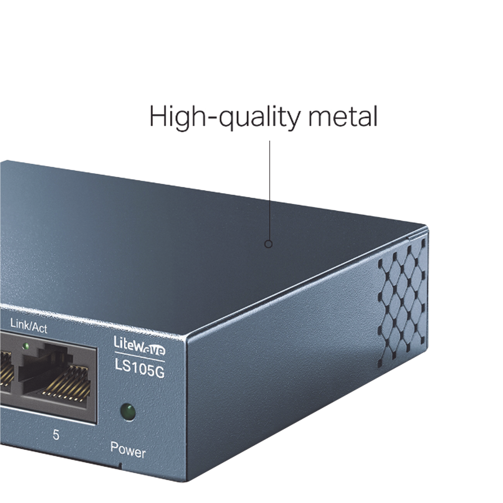 Switch de escritorio Gigabit de 5 puertos 10/100/1000Mbps, carcasa metálica - Image 2