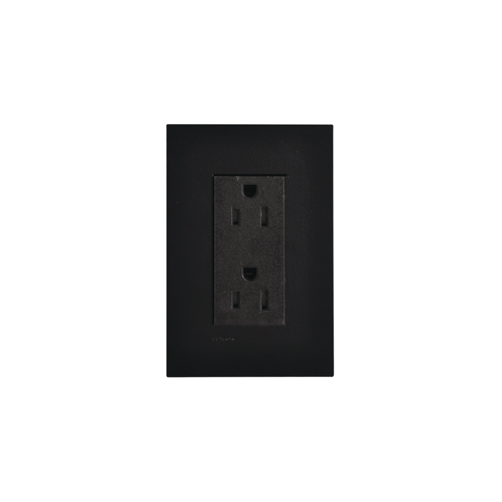 Tomacorriente, receptaculo, color negro, 15A.