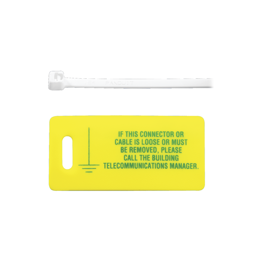 Kit de 10 Etiquetas Impresas para Identificación de Tierra Física, Incluye 10 Cinchos Retardantes a Flama