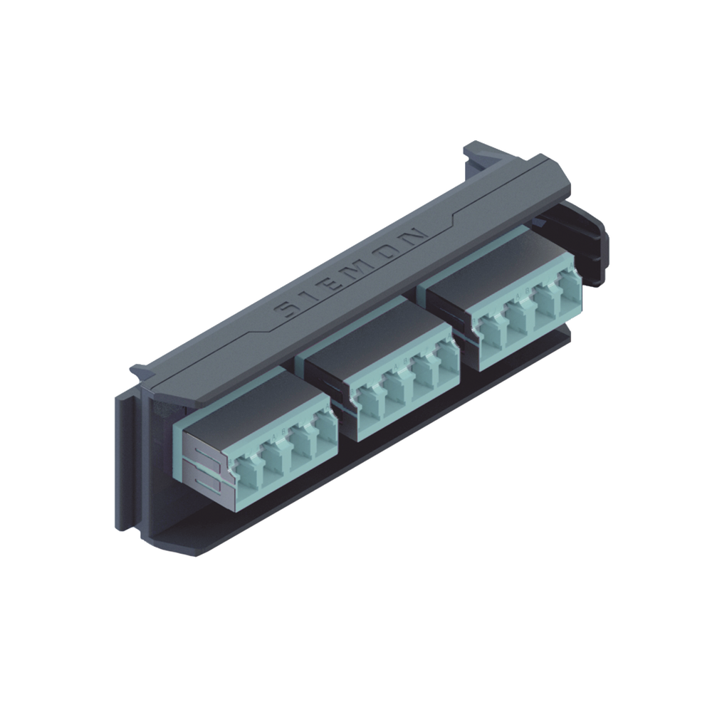 Placa Acopladora LightVerse, 6 Conectores D?plex LC/UPC Shuttered, Acepta hasta 12 Fibras Multimodo OM3 y OM4