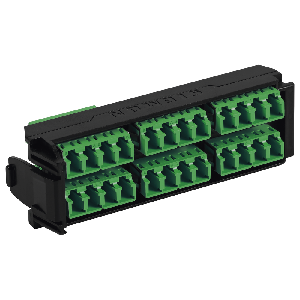 Placa Acopladora LightVerse, 12 Conectores D?plex LC/APC Shuttered, Acepta hasta 24 Fibras Monomodo