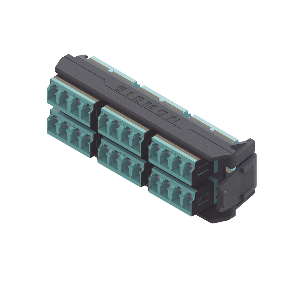 Placa Acopladora LightVerse, 12 Conectores D?plex LC/UPC Shuttered, Acepta hasta 24 Fibras Multimodo OM3 y OM4