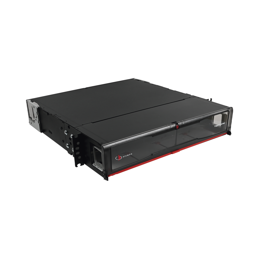 Distribuidor de Fibra ?ptica de Alta Densidad LigthVerse *Pro* Para Rack de 19 Pulgadas (48.26 cm), Acepta 8 Placas Plug and Play, Hasta 192 Fibras, 2 UR