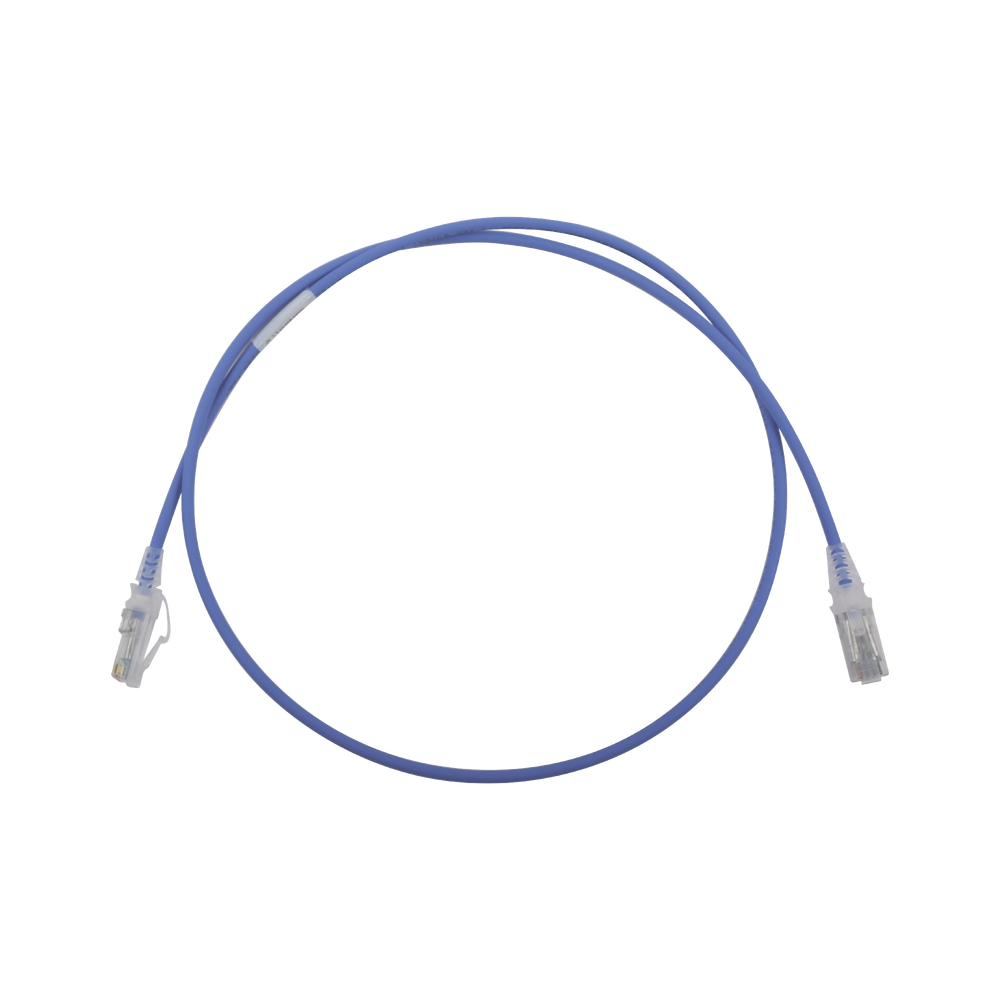 Patch Cord MC6 Modular Cat6 UTP, CM/LS0H, 0.91 Metros (3 Pies), Color Azul, Di?metro Reducido (28AWG)