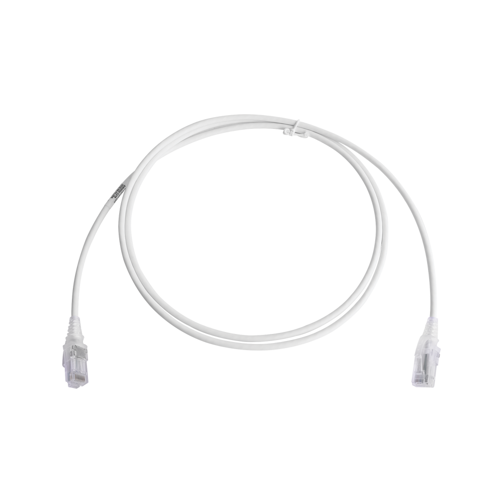 Patch Cord MC6 Modular Cat6 UTP, CM/LS0H, 1.52 Metros (5 Pies), Color Blanco, Di?metro Reducido (28AWG)