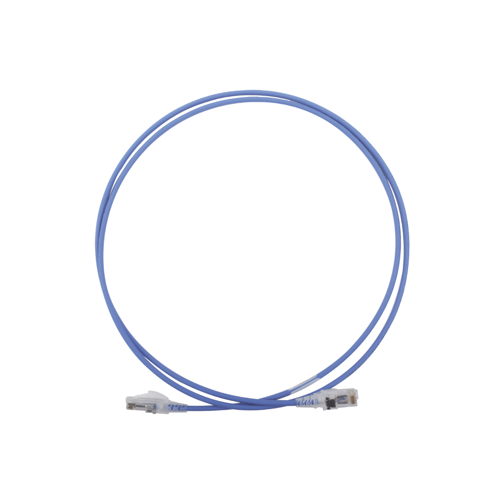 Patch Cord MC6 Modular Cat6 UTP, CM/LS0H, 1.52 Metros (5 Pies), Color Azul, Di?metro Reducido (28AWG)