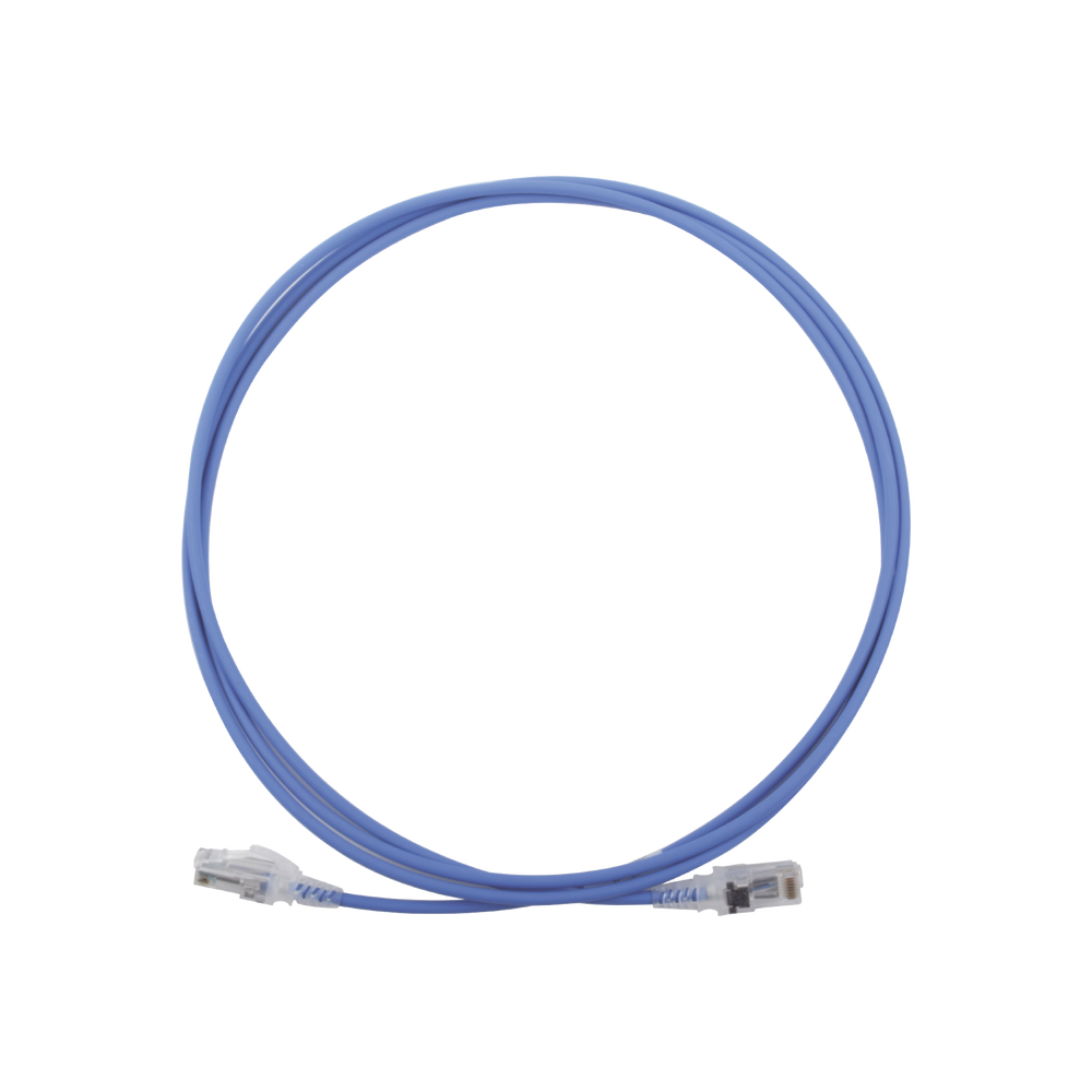 Patch Cord MC6 Modular Cat6 UTP, CM/LS0H, 2.13 Metros (7 Pies), Color Azul, Di?metro Reducido (28AWG)