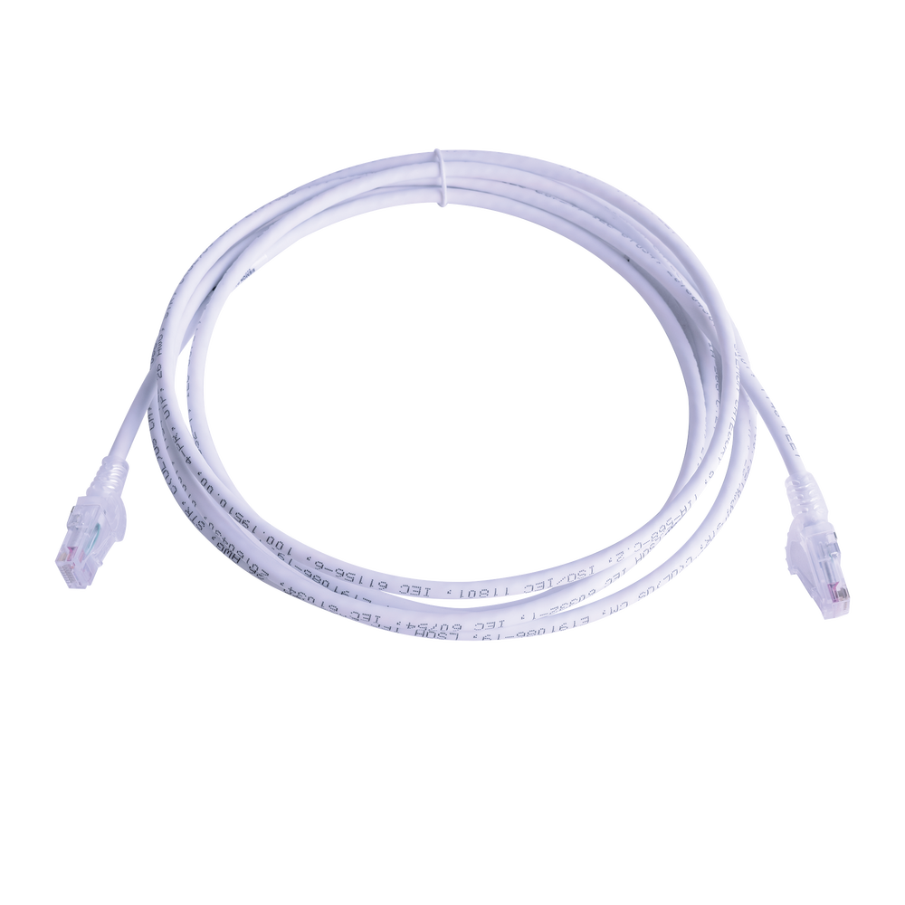 Patch Cord MC6 Modular Cat6 UTP, CM/LS0H, 3.05 Metros (10 Pies), Color Blanco, Versi?n Bulk (Sin Empaque Individual)