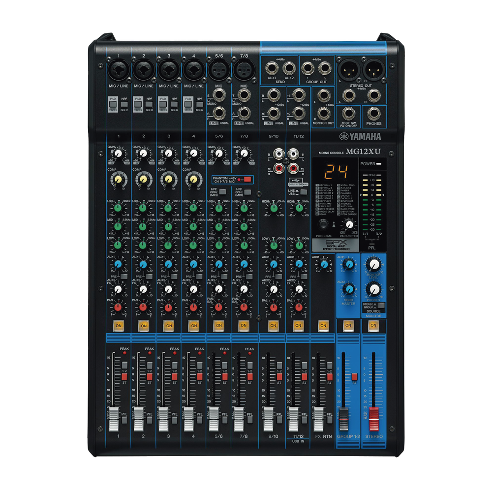 Mezcladora de Audio | 12 Canales | 6 Entradas de Micrófono/línea | 2 Entradas Estéreo | Efectos Integrados | Alimentación Phantom | USB - Image 2