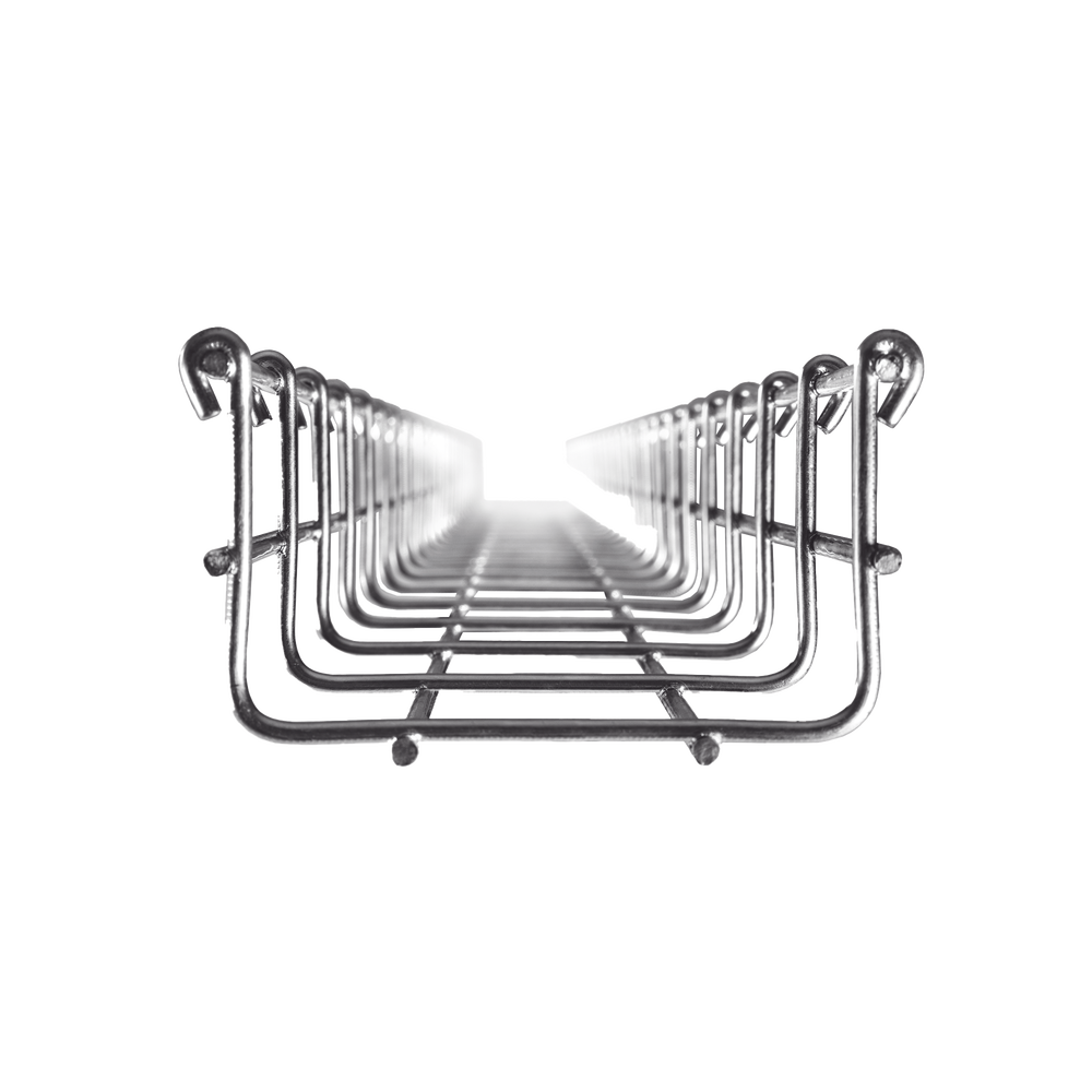 Charola Tipo Malla 66/100 mm, Acabado Electro Zinc, Hasta 105 Cables Cat6, Tramo de 3 Metros