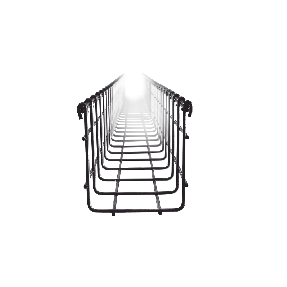 Charola Tipo Malla 116/100 mm, Acabado Electro Zinc, Hasta 185 Cables Cat6, Tramo de 3 Metros