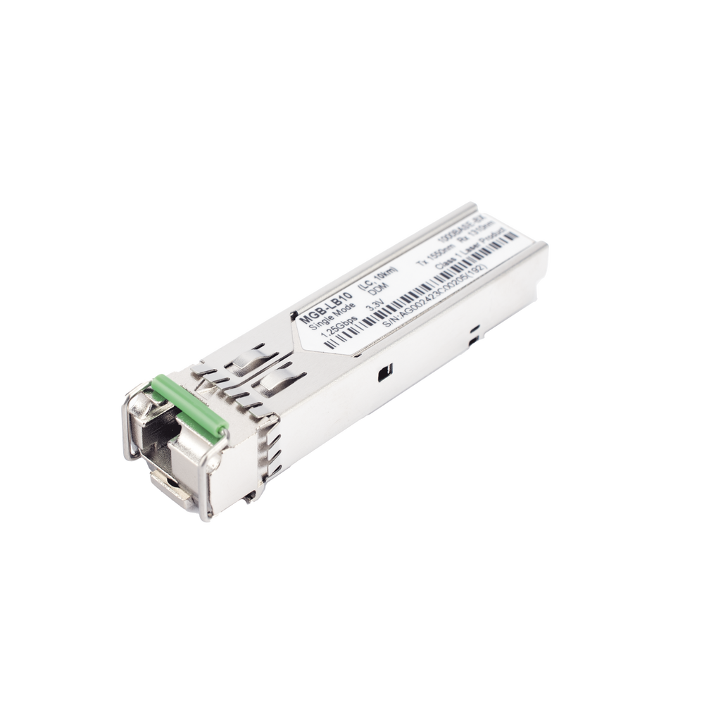 Transceptor mini-Gbic SFP 1G LC TX:1550nm RX:1310 para fibra Mono Modo 10 Km WDM, Requiere MGB-LA10