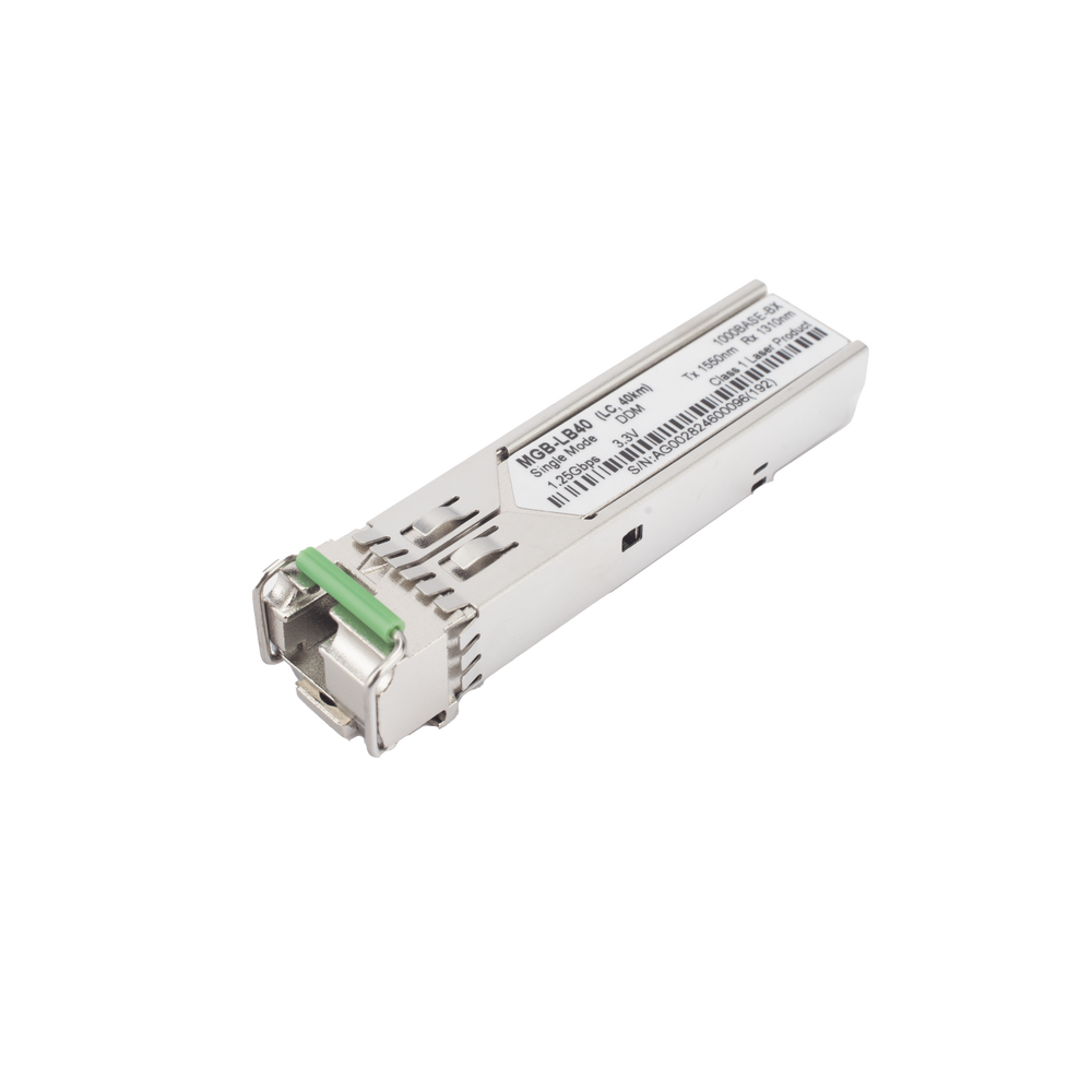 Transceptor mini-Gbic SFP 1G LC TX:1550nm RX:1310 para fibra Mono Modo 40 Km WDM, Requiere MGB-LA40