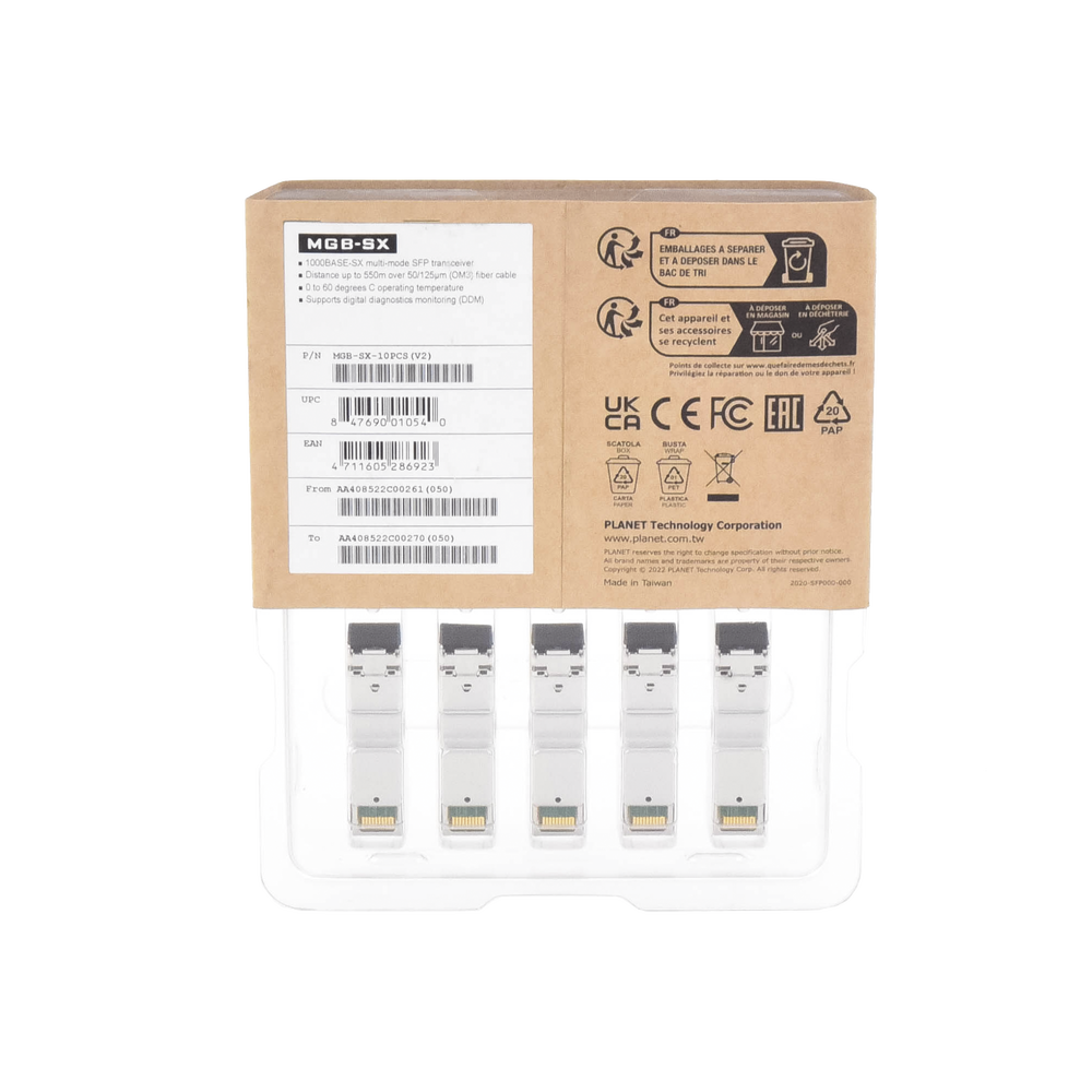 Paquete de 10 Piezas del Transceptor mini-GBIC SFP 1G LC Duplex para Fibra Multimodo 550 m - Image 3