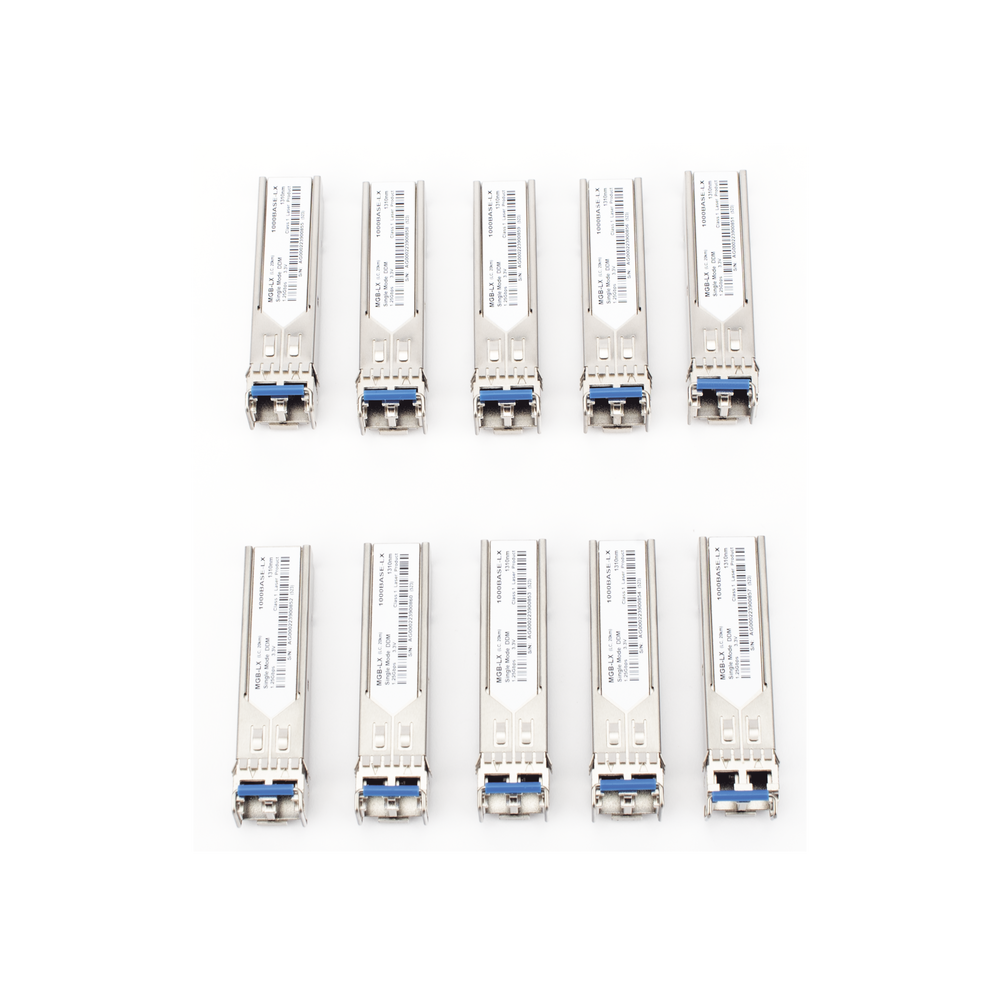 Paquete de 10 Piezas del Transceptor Industrial mini-Gbic SFP 1G LC TX:1310nm Para Fibra Mono Modo 20 Km