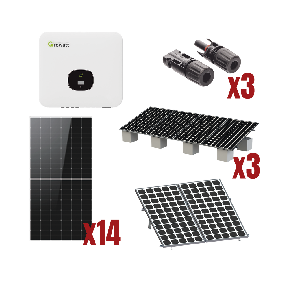 Kit Solar Interconexion  / 8kW  220Vca / Inversor GROWATT / Montaje Incluido