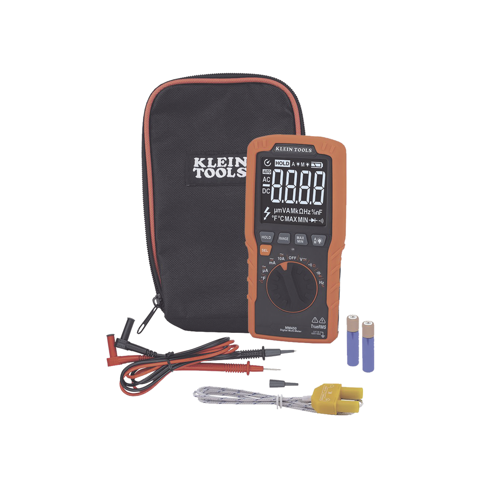 Multímetro Digital Esbelto de Rango Automático con TRMS 600V y Medición de Temperatura