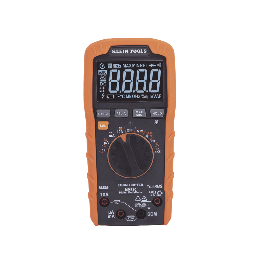 Multímetro Digital de Rango Automático con TRMS 1000V Medición de Temperatura y Baja Impedancia