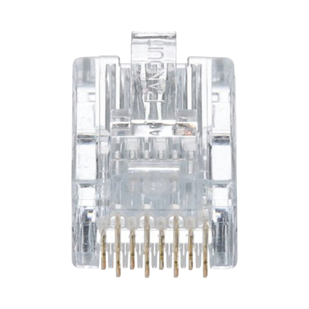 Plug RJ45 Cat5e, Para Cable UTP de Calibres 24-26 AWG, Chapado en Oro de 50 Micras, Paquete de 50 Piezas