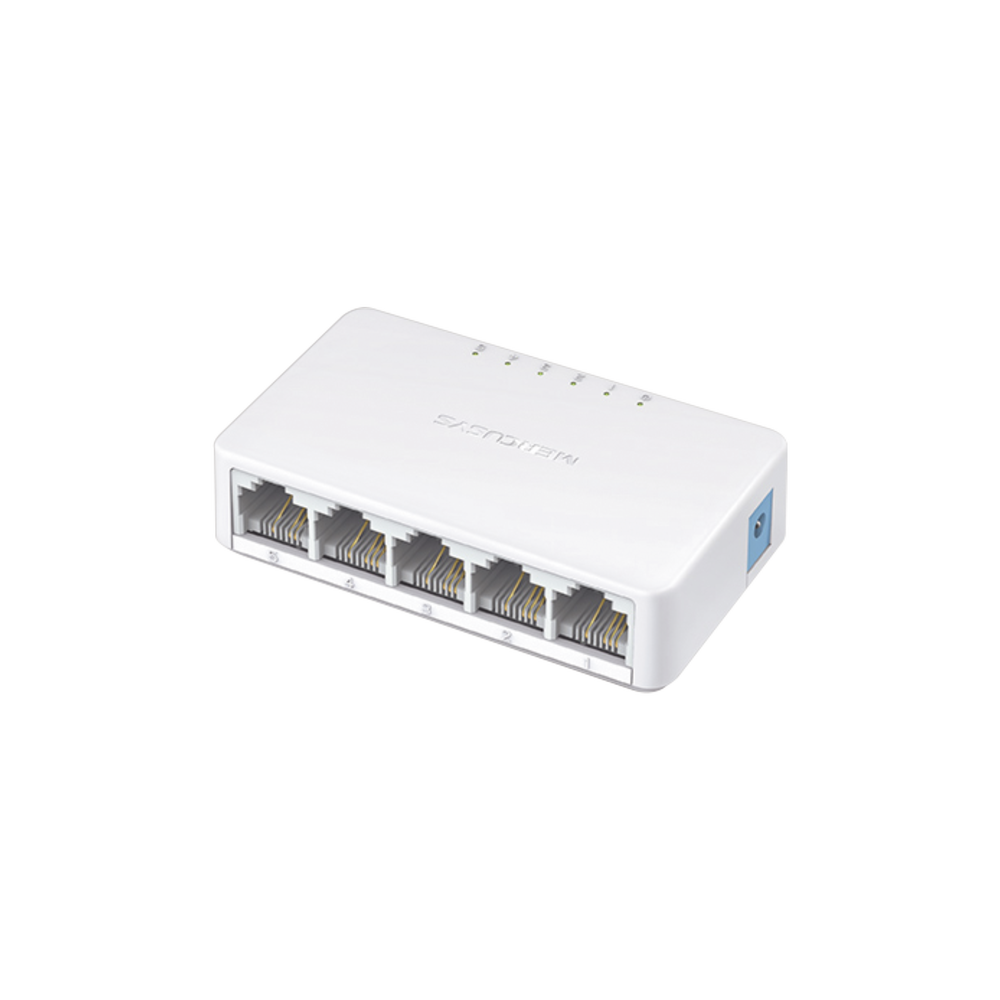 Switch NO Administrable / Para escritorio / 5 puertos 10/100 Mbps / Diseño Compacto / Plug and Play