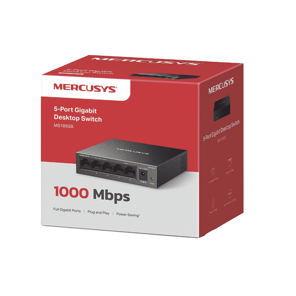 Switch NO Administrable / Para escritorio / Carcasa de metal / 5 puertos 10/100/1000 Mbps / Diseño Compacto / Plug and Play - Image 3