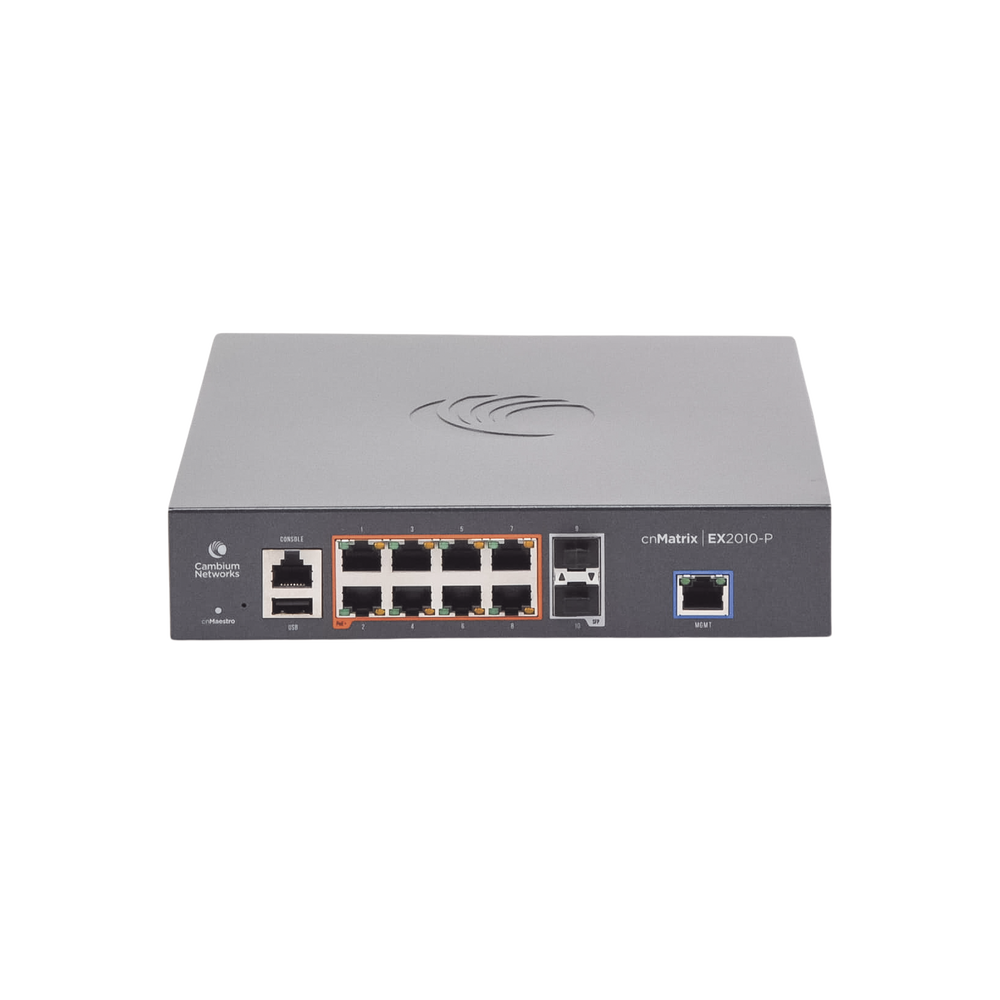 Switch cnMatrix EX2010-P capa 3 de 10 puertos(8 PoE Gigabit 802.3af/at, 2 SFP, 1 consola, 1 MNGMT, 1 USB) administración desde la Nube (MX-EX2010PXA-U) - Image 2