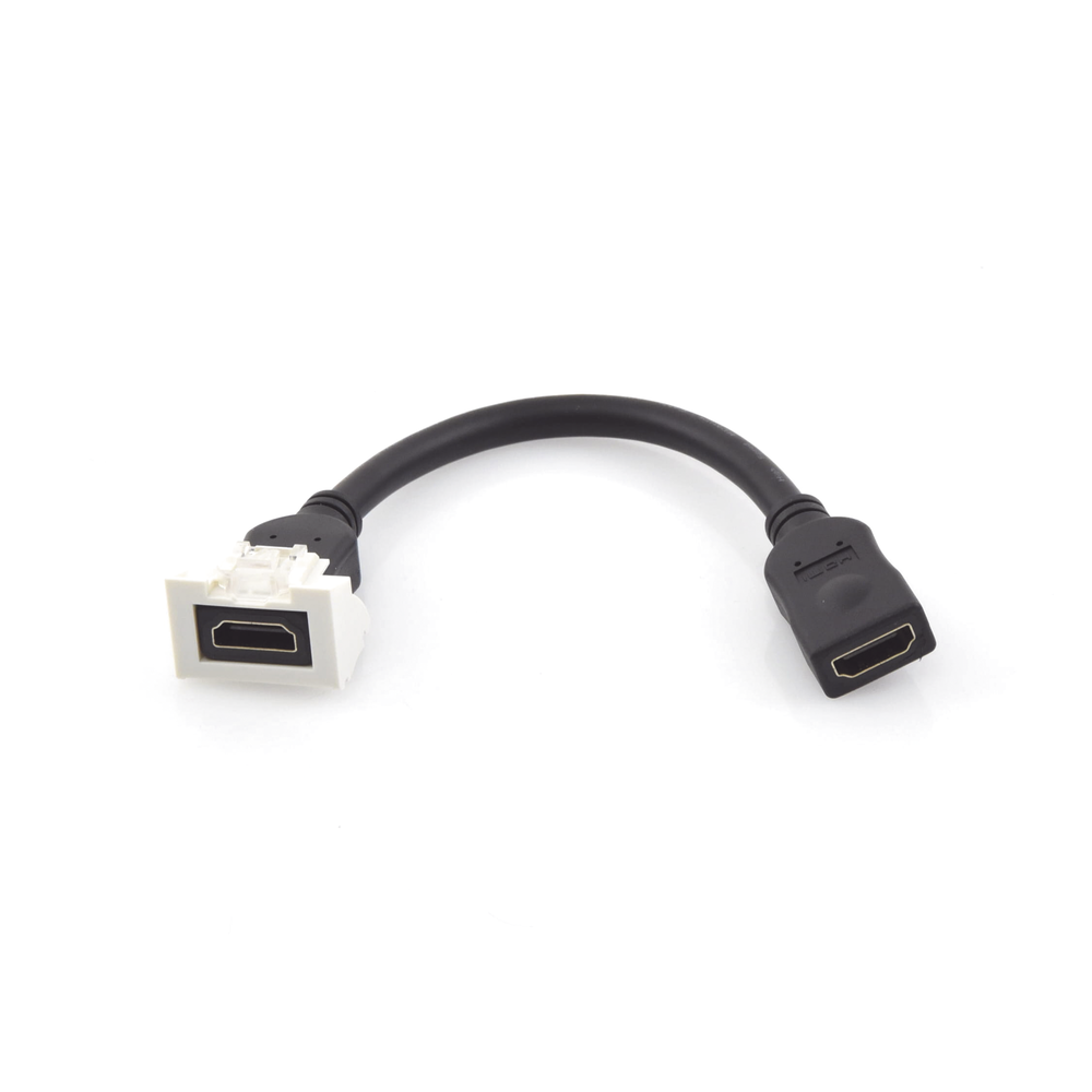 Adaptador HDMI con Pigtail Hembra-Hembra, Para V?deo 720, 1080p, 4K UHD Compatible con Faceplates MAX Siemon de 2 Salidas, Color Blanco - Image 2