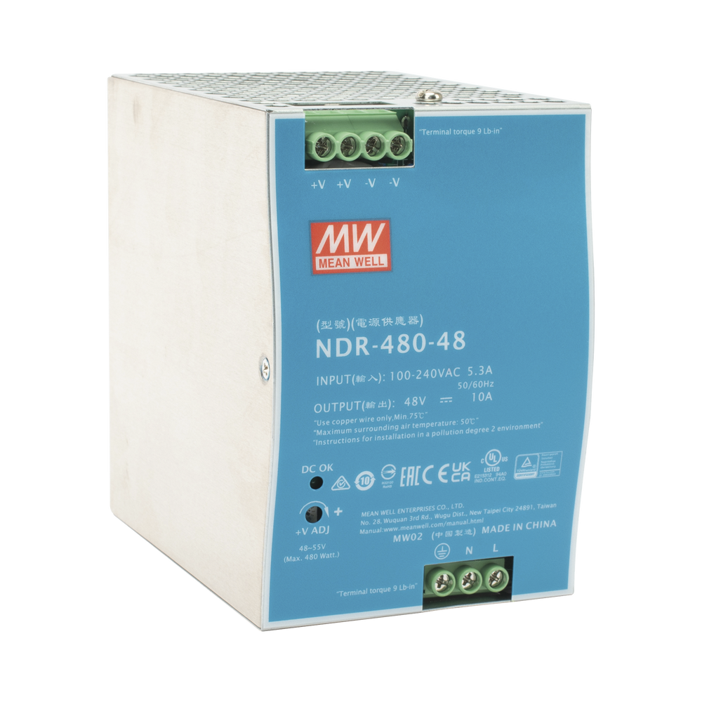 Fuente de Poder Industrial de 480W, salida 48 Vcc, para montaje en riel Din - Image 3