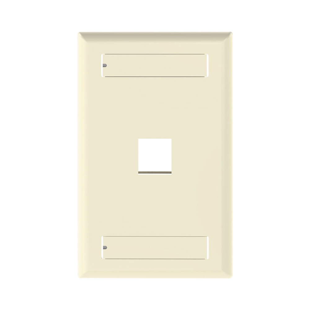 Placa de Pared Vertical, Salida Para 1 Puerto Keystone, Con Espacios Para Etiquetas, Color Marfil