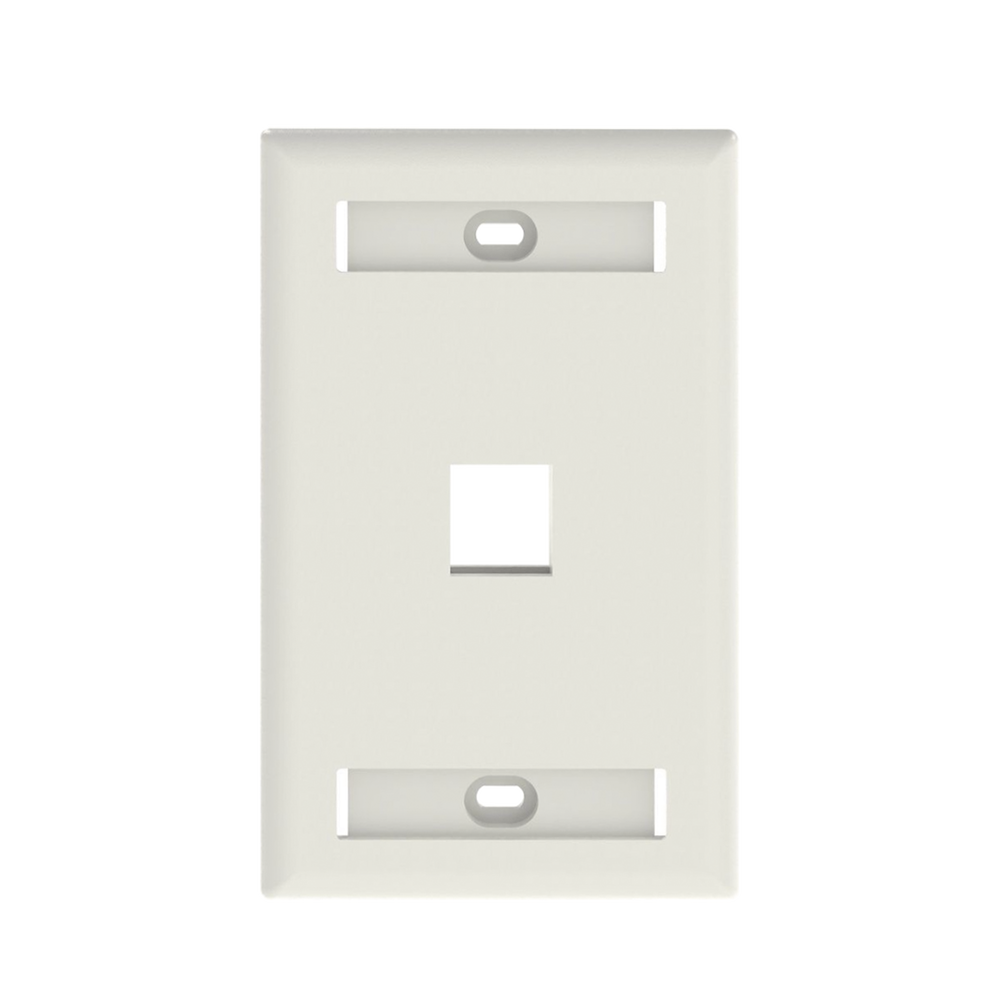 Placa de Pared Vertical, Salida Para 1 Puerto Keystone, Con Espacios Para Etiquetas, Color Blanco