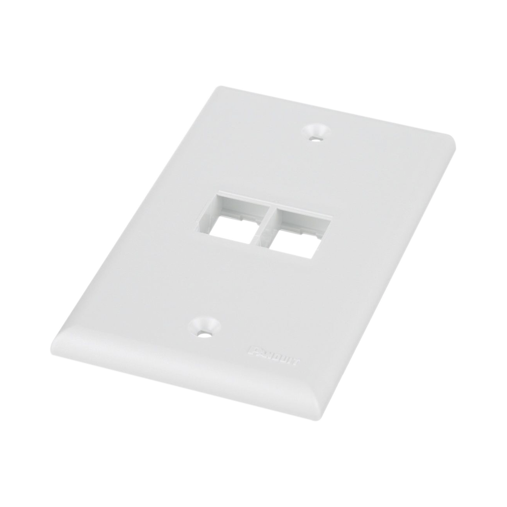 Placa de Pared Vertical, Salida Para 2 Puertos Keystone, Color Blanco - Image 3