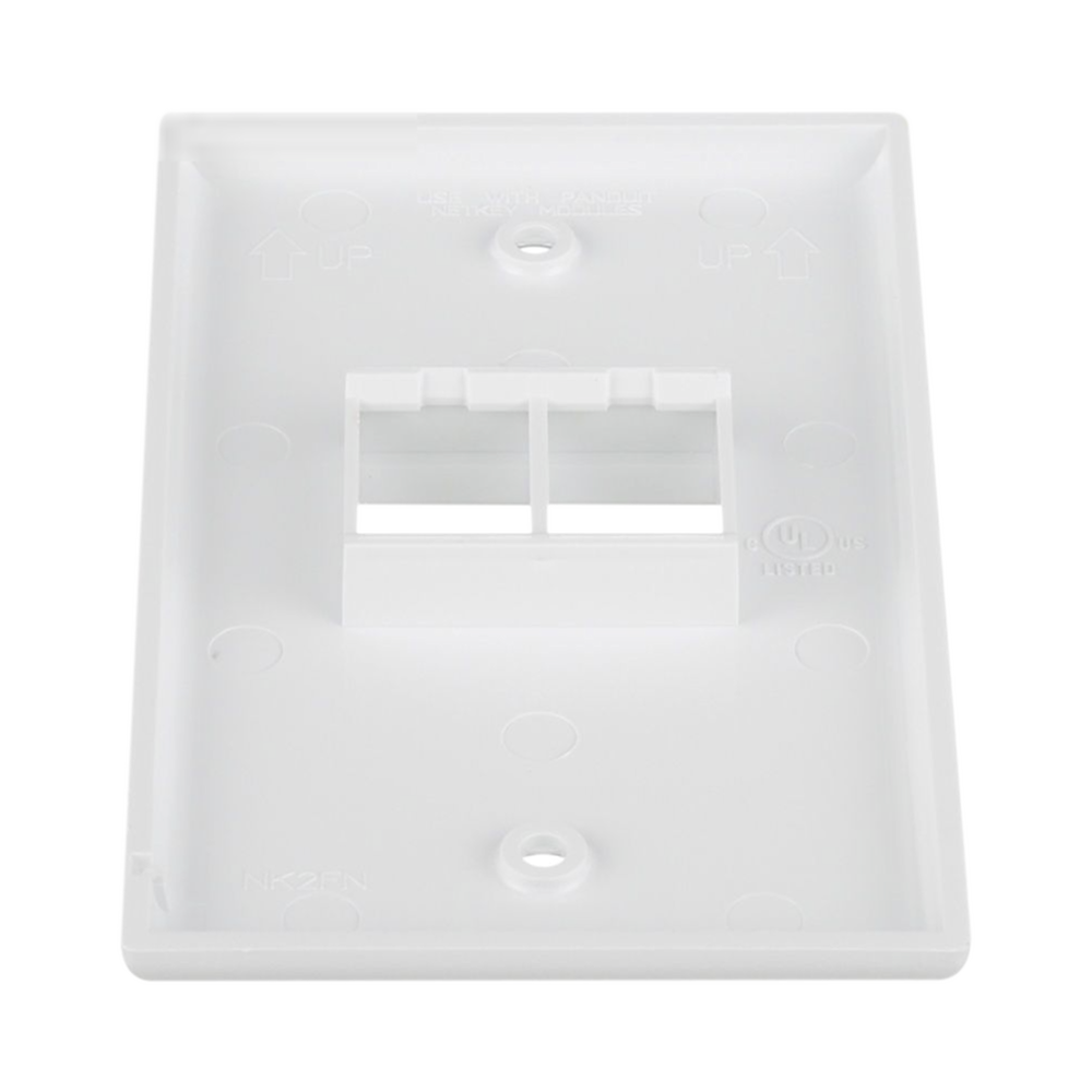 Placa de Pared Vertical, Salida Para 2 Puertos Keystone, Color Blanco - Image 4