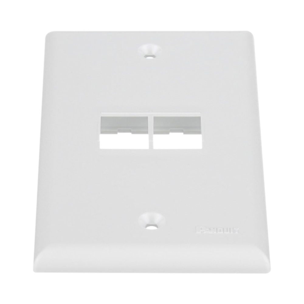 Placa de Pared Vertical, Salida Para 2 Puertos Keystone, Color Blanco