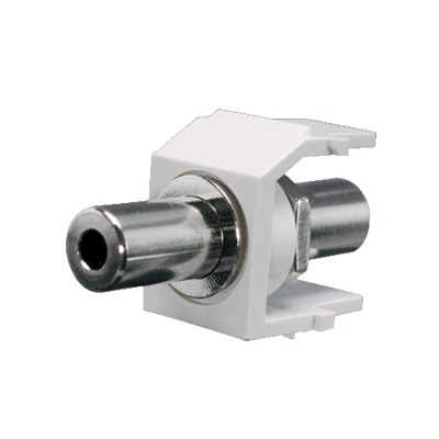 M?dulo Acoplador Est?reo de 3.5 mm (1/8 Pulgadas), Tipo Keystone, de Paso, Color Blanco Mate
