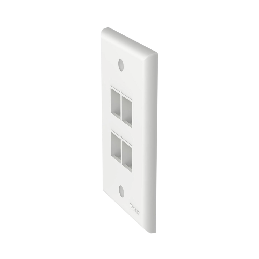 Placa de Pared Vertical, Salida Para 4 Puertos Keystone, Color Blanco - Image 2