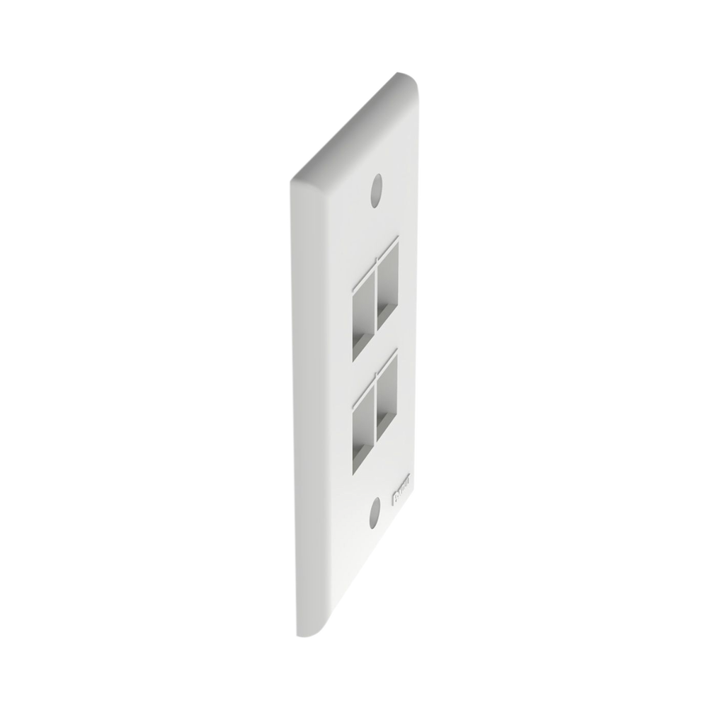 Placa de Pared Vertical, Salida Para 4 Puertos Keystone, Color Blanco - Image 3