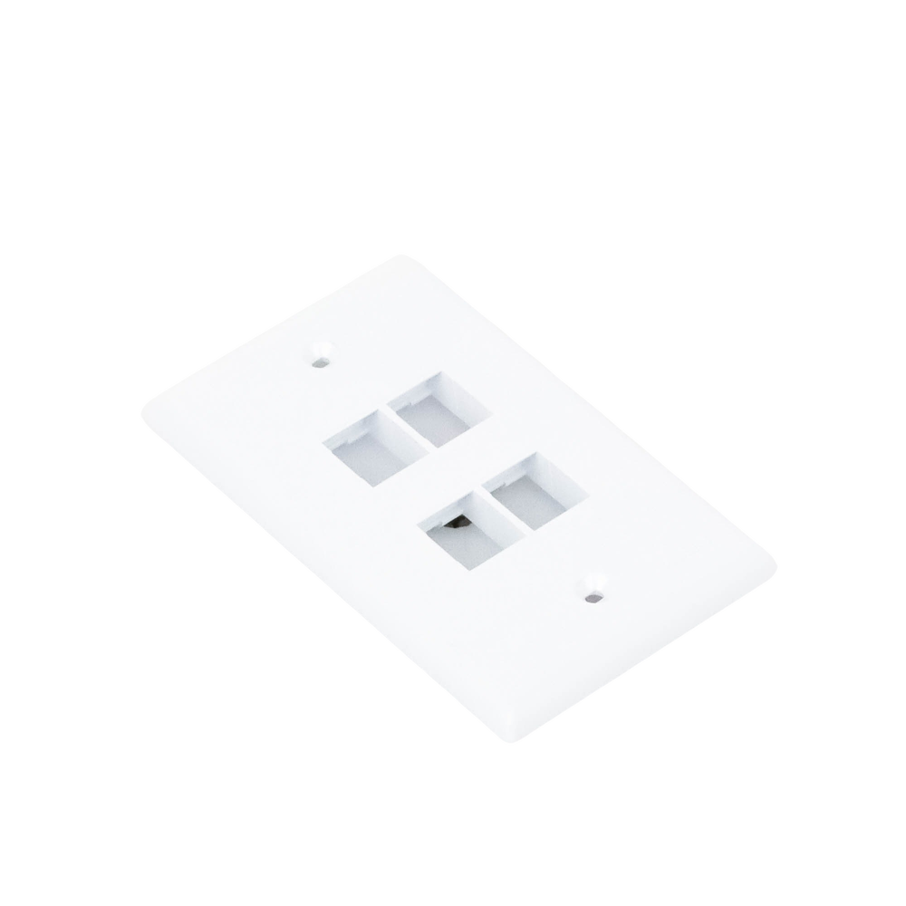 Placa de Pared Vertical, Salida Para 4 Puertos Keystone, Color Blanco - Image 8