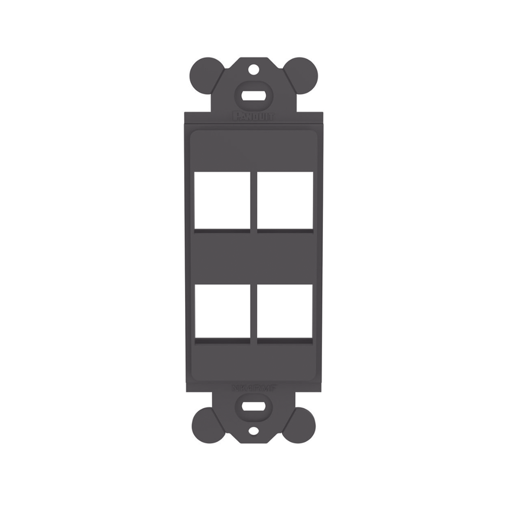 Marco de M?dulo D?plex, Para Placas Frontales Est?ndar GFCI, Acepta 4 M?dulos Keystone, Color Negro