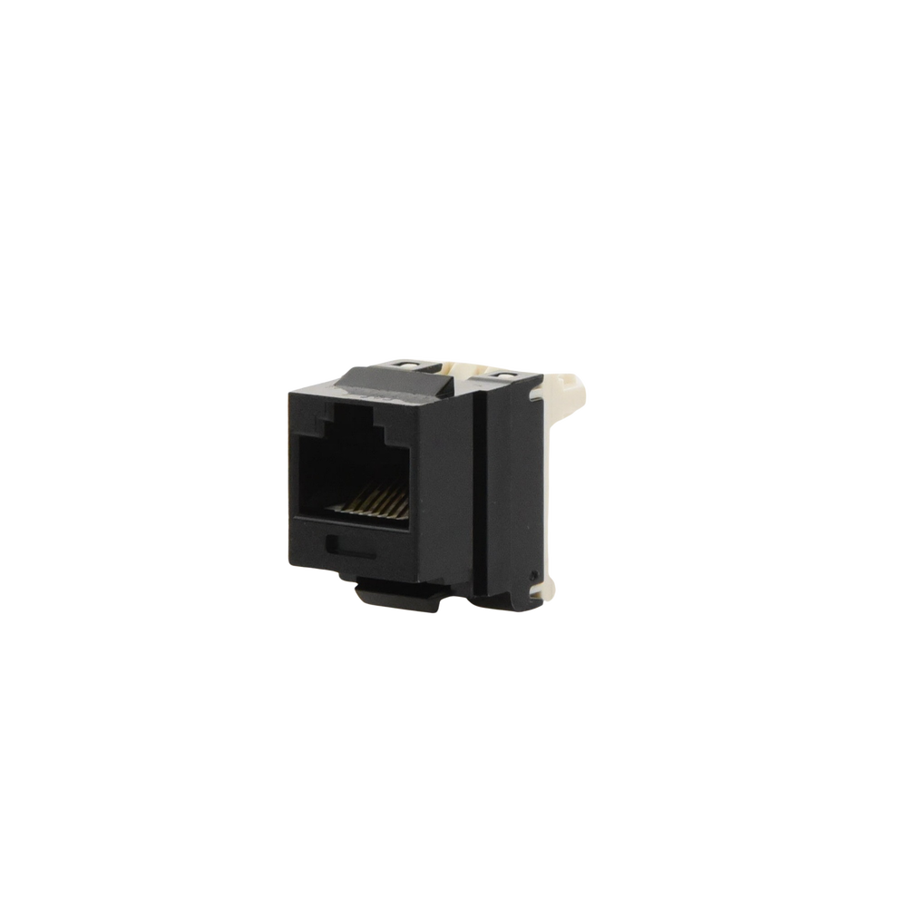 Conector Jack Estilo 110 (de Impacto), Tipo Keystone, Categor?a 6, de 8 Posiciones y 8 Cables, Color Negro